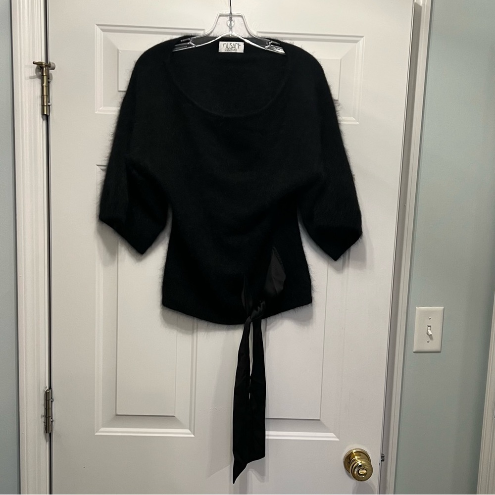 Musani Couture Women’s Angora Black Pullover Sweater